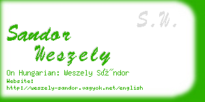 sandor weszely business card